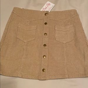 Pink Lily Corduroy Skirt NWT